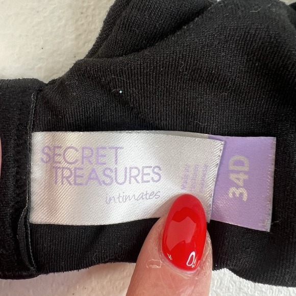 Secret Treasures 34D Full Coverage T-Shirt Bra Black Multiway Straps Underwire - Picture 12 of 15